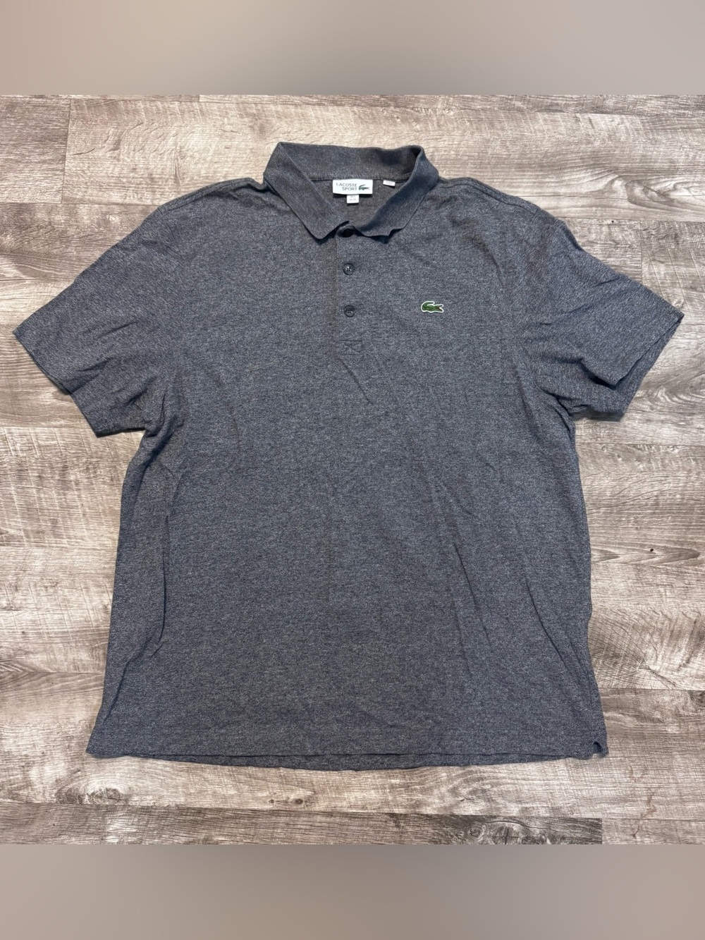 LACOSTE Sport Dark Navy Blue Speckled Short Sleeve Polo Shirt Mens Sz. XXL